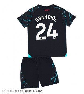 Manchester City Josko Gvardiol #24 Replika Tredje Tröja Barn 2023-24 Kortärmad (+ Korta byxor)